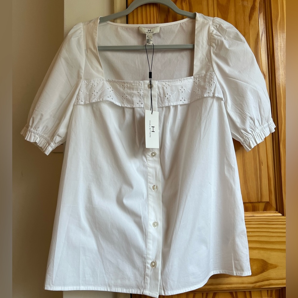 NWT Halston White Button Down